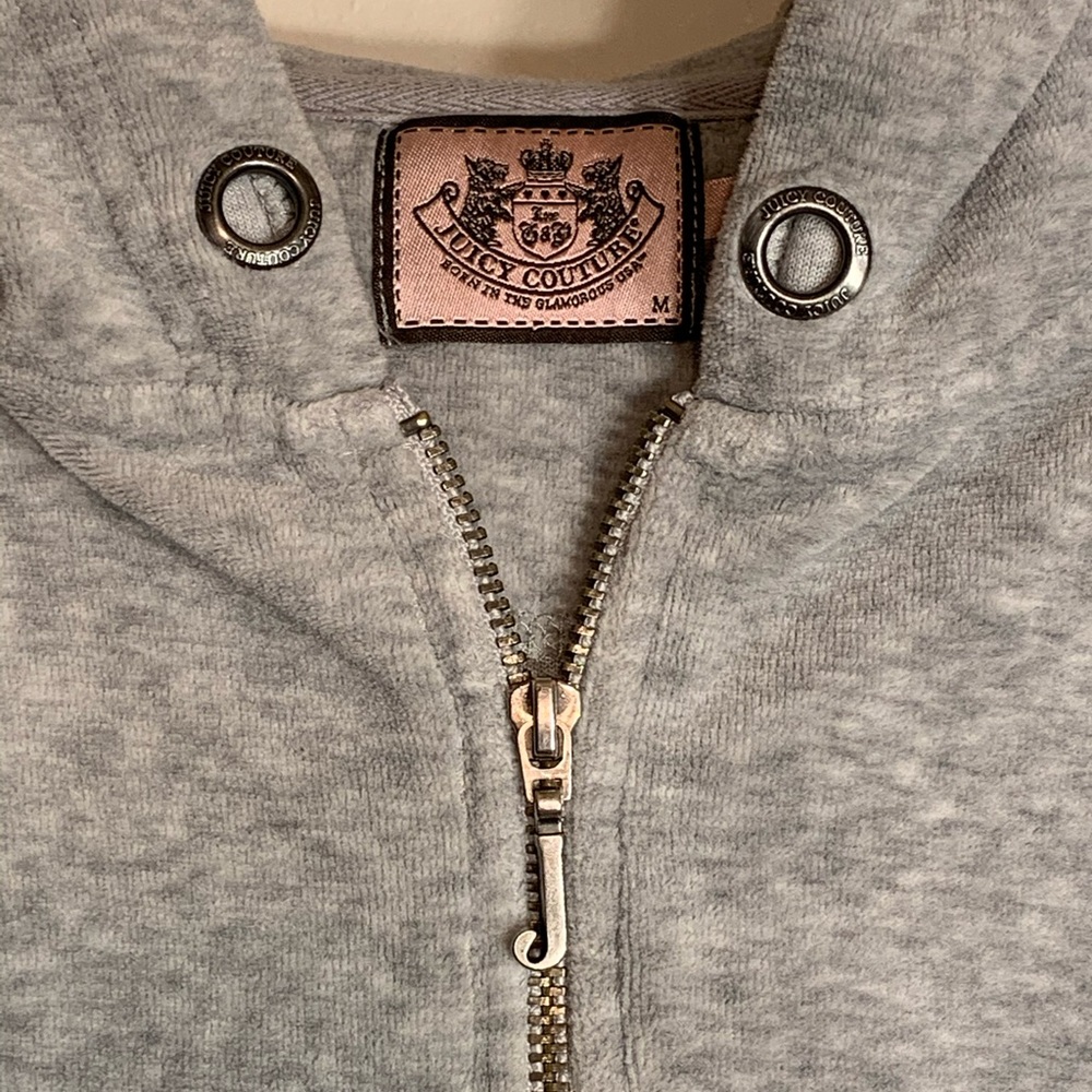 Girls Juicy Couture zippered hood gray jacket - Picture 5 of 8